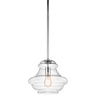 Kichler Everly 1 Light 12 Inch Pendant in Chrome