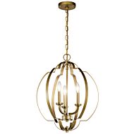 Voleta Three Light Pendant in Natural Brass by Kichler