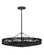 Ophelia 6-Light Medium Convertible Pendant in Black with Black Natural Shade