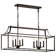 Morrigan Eight Light Linear Chandelier in Olde Bronze by Kichler