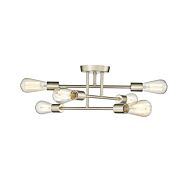 Decco 6-Light Semi-Flush Mount in Modern Gold