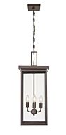 Barkeley 4-Light Outdoor Hanging Lantern in Powder Coated Bronze