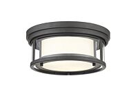 Z-Lite Willow 2-Light Flush Mount Ceiling Light In Bronze