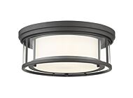 Z-Lite Willow 3-Light Flush Mount Ceiling Light In Bronze