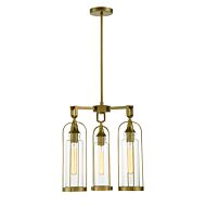 Eurofase Yasmin 3 Light Chandelier in Gold