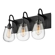 Sonneman Chelsea 19.25 Inch 3 Light Bathroom Vanity Light in Satin Black