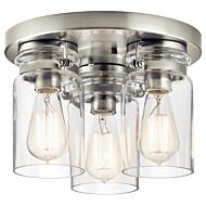 Kichler Brinley 3 Light Ceiling Light in Brushed Nickel