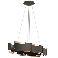 Kichler Moderne 16.25 Inch 2 Light Chandelier Oval Pendant in Olde Bronze