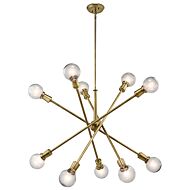 Kichler Armstrong 10 Light Large Chandelier in Natural Brass