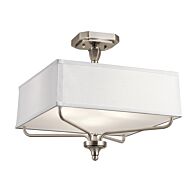 Kichler Arlo 3 Light Semi Flush in Classic Pewter