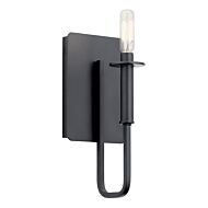 Alden One Light Wall Sconce in Black by Kichler