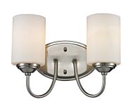 Z-Lite Cardinal 2-Light Bathroom Vanity Light In Brushed Nickel