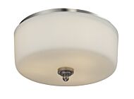 Z-Lite Cardinal 3-Light Flush Mount Ceiling Light In Brushed Nickel