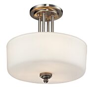 Z-Lite Cardinal 3-Light Semi Flush Mount Ceiling Light In Brushed Nickel