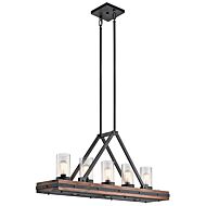 Kichler Colerne 5 Light Linear Chandelier in Auburn Stained Finish