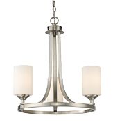 Z-Lite Bordeaux 3-Light Chandelier In Brushed Nickel