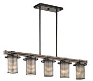 Kichler Ahrendale 40 Inch 5 Light Linear Chandelier in Anvil Iron