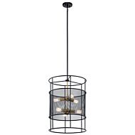 Piston 6-Light Foyer Pendant in Black