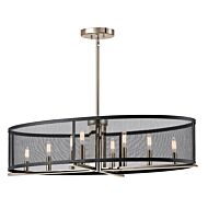 Kichler Titus 8 Light Oval Chandelier in Polished Nickel