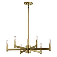 Kichler Erzo 6 Light Medium Chandelier in Natural Brass