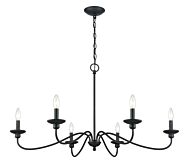 Millennium Delvona 6 Light Chandelier in Matte Black