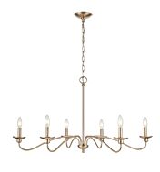 Delvona Six Light Chandelier in Modern Gold by Millennium