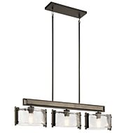 Aberdeen 3-Light Linear Chandelier in Olde Bronze