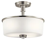 Joelson 3-Light Semi-Flush Mount Ceiling Light in Brushed Nickel