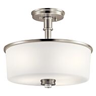 Joelson 3-Light LED Semi-Flush Mount Ceiling Light in Brushed Nickel