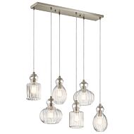 Kichler Riviera 6 Light Linear Chandelier in Brushed Nickel