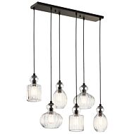 Riviera Six Light Linear Chandelier in Olde Bronze by Kichler