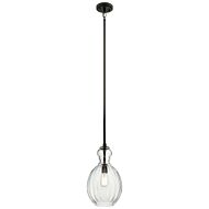 Kichler Riviera 9 Inch Clear Ribbed Glass Pendant in Olde Bronze