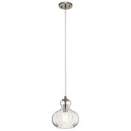 Kichler Riviera Mini Pendant 1 Light in Brushed Nickel