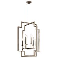 Kichler Downtown Deco 8 Light Chandelier Foyer in Polished Nickel