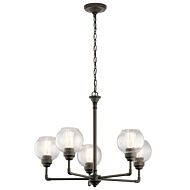 Kichler Niles 26 Inch 5 Light Clear Seeded Chandelier in Olde Bronze