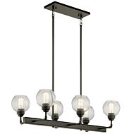 Kichler Niles 32.25 Inch 6 Light Linear Chandelier in Olde Bronze