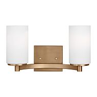 Hettinger 2-Light Bathroom Vanity Light in Satin Brass