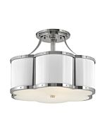 Hinkley Chance 3-Light Semi-Flush Ceiling Light In Polished Nickel