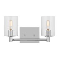 Fullton 2-Light LED Bathroom Vanity Light in Chrome