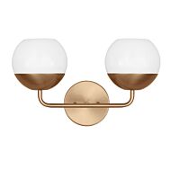 Alvin 2-Light Bathroom Vanity Light in Satin Brass