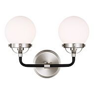 Sea Gull Cafe 2 Light LED Bathroom Vanity Light in Brushed Nickel