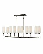 Hinkley Lewis 10-Light Linear Chandelier In Black Oxide