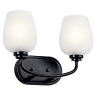 Kichler Valserrano 2 Light 10 Inch Bathroom Vanity Light in Black