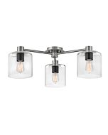 Hinkley Axel 3-Light Semi-Flush Ceiling Light In Brushed Nickel