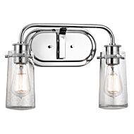 Kichler Braelyn 2 Light Bathroom Vanity Light in Chrome