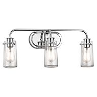 Kichler Braelyn 3 Light Bathroom Vanity Light in Chrome