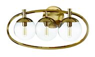 Craftmade Piltz 3 Light 23 Inch Bathroom Vanity Light in Satin Brass