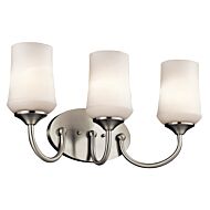 Kichler Aubrey 3 Light 3 Arm Bathroom Vanity Light in Brushed Nickel