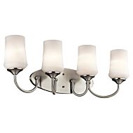 Kichler Aubrey 4 Light 4 Arm Bathroom Vanity Light in Brushed Nickel