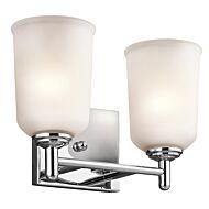 Kichler Shailene 2 Light 2 Arm Bathroom Vanity Light in Chrome